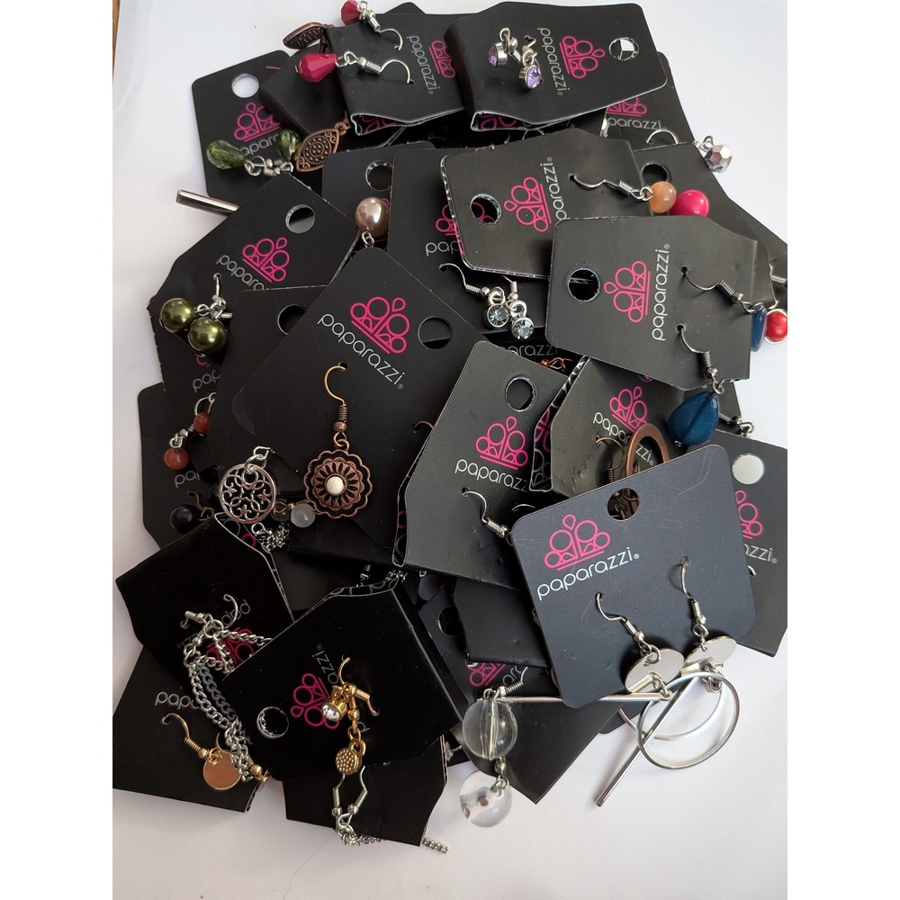 Paparazzi Earrings Jewelry Lot Mixed Styles Dangle Drop Hoop Silver Gold Tones